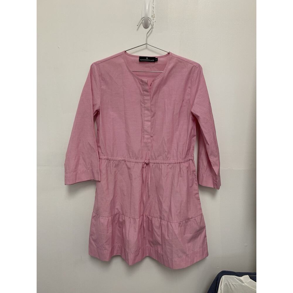 Tuckernuck Pink Tiered Drawstring Tunic Dress